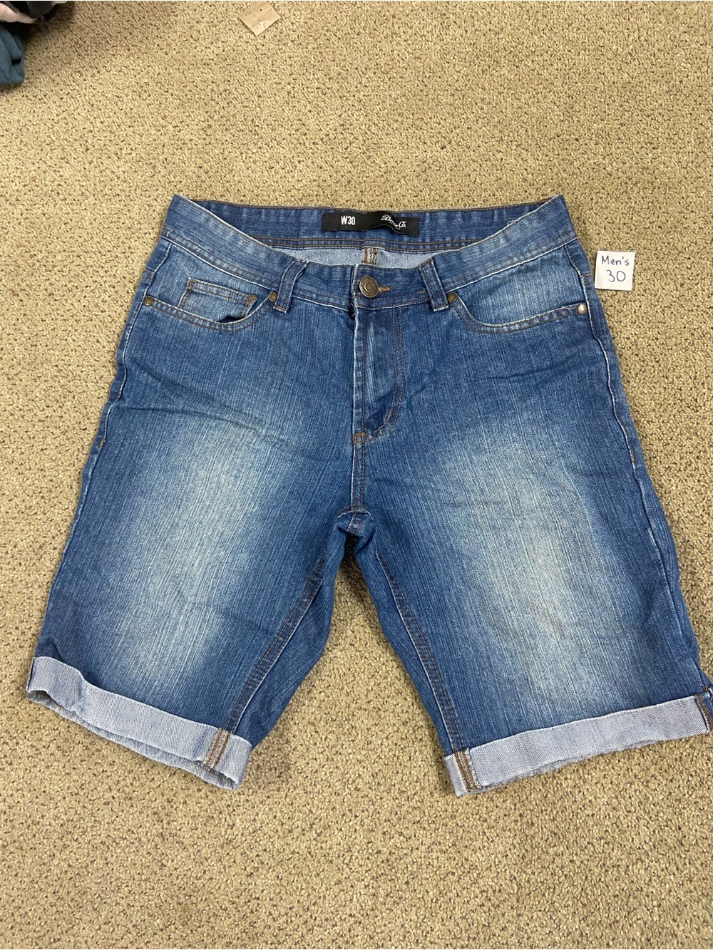 Denim&Co Blue Men's Denim Shorts with Button Fly